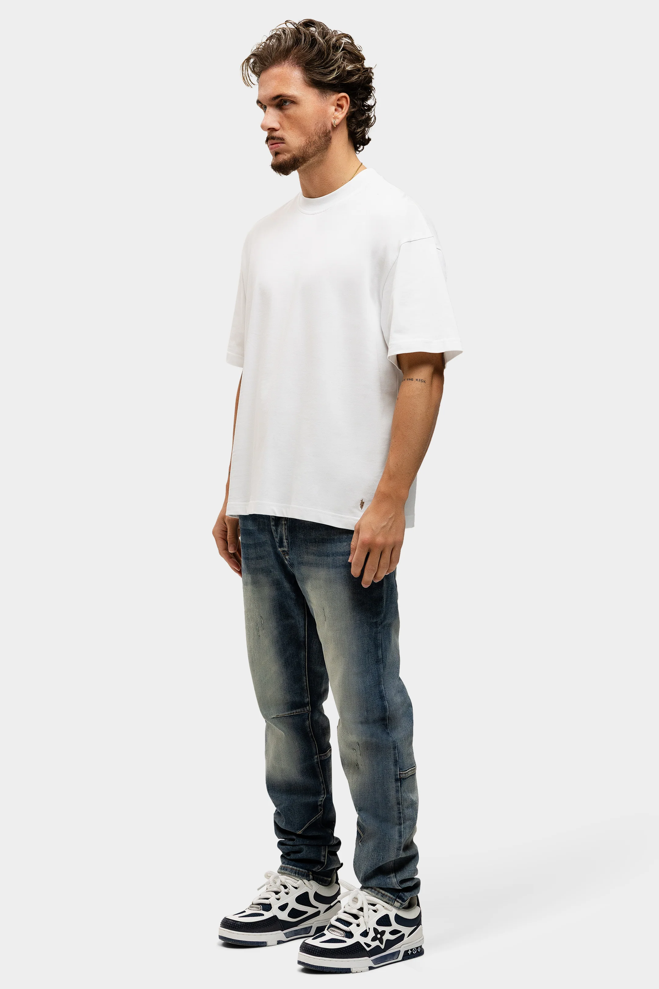 BULLET WASHED BLUE BAGGY JEANS - Image 4