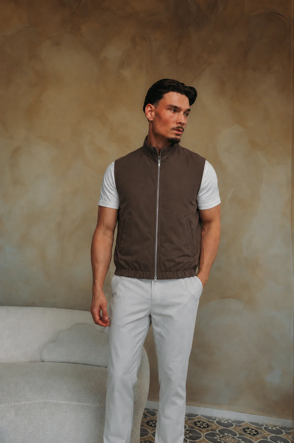 CORE BODYWARMER DARK BROWN