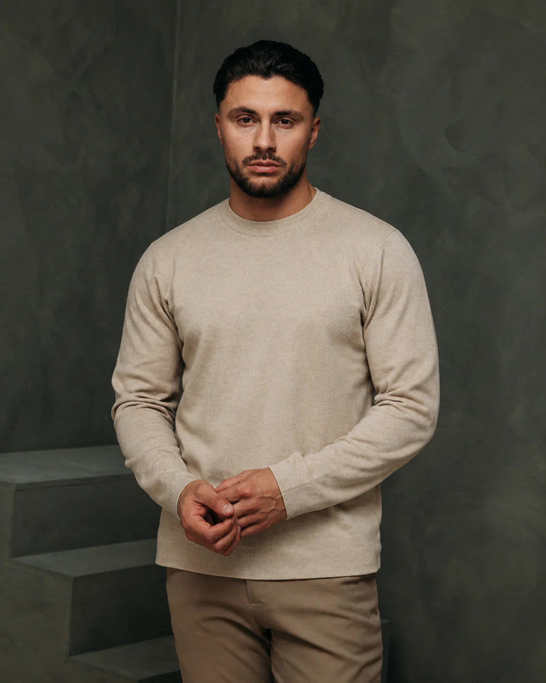 REYES KNIT CREWNECK | BEIGE
