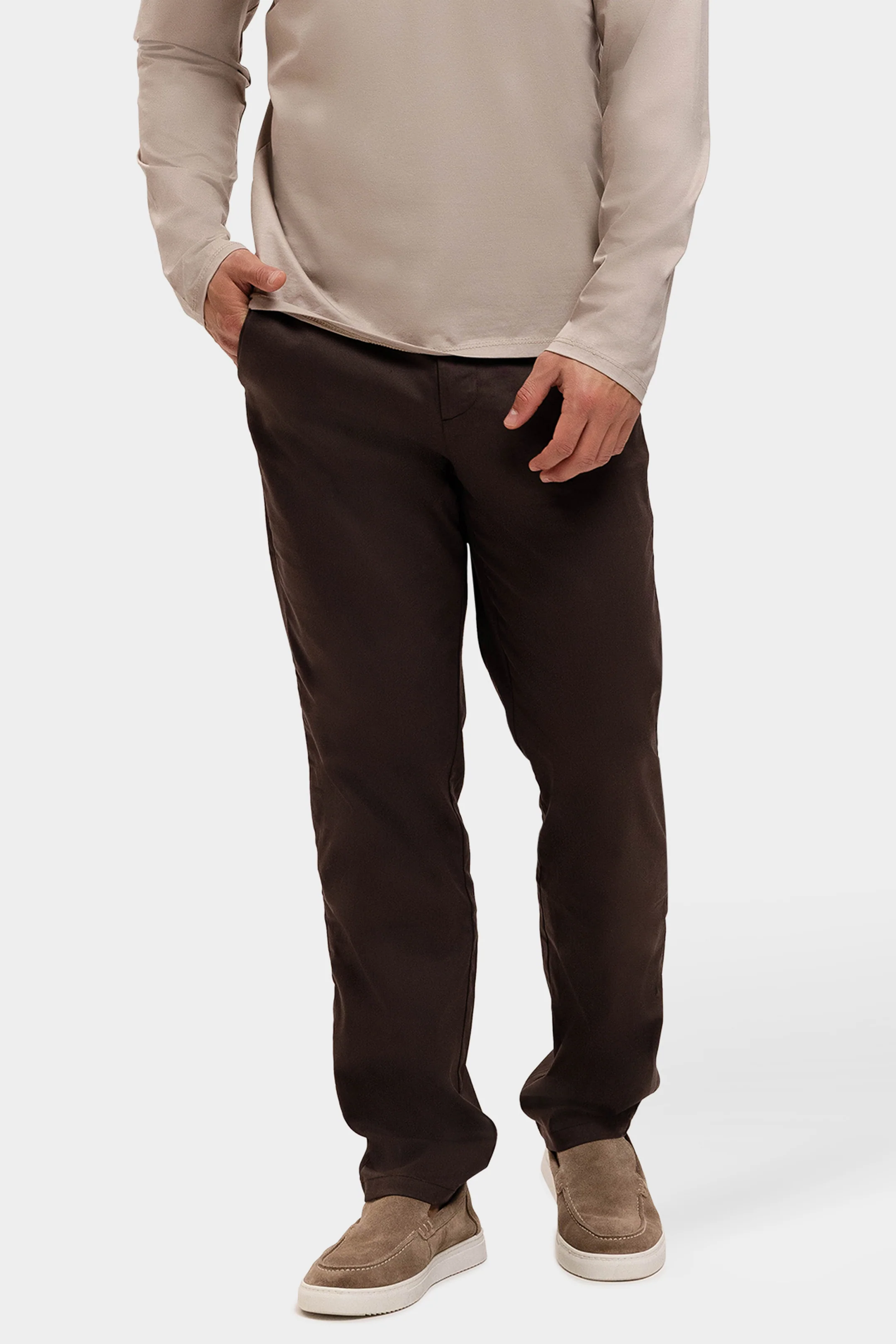 CORE STRAIGHT PANTS BROWN - Image 6