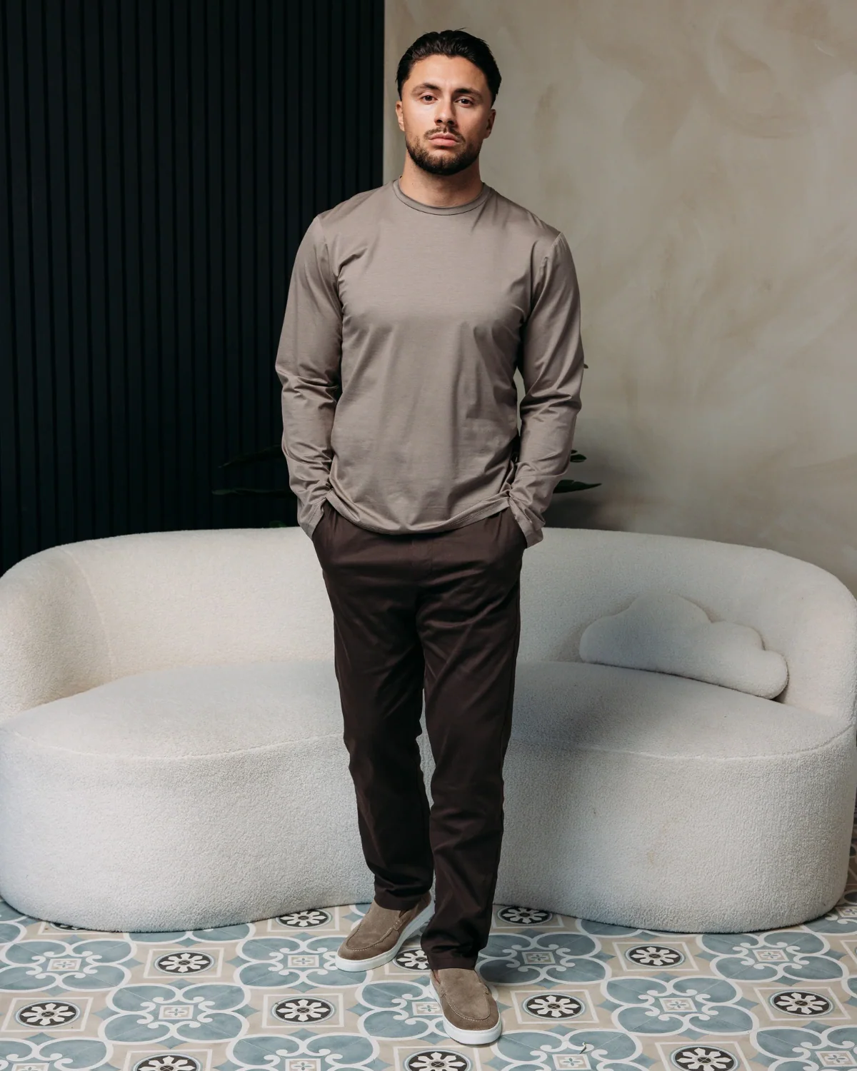 CORE STRAIGHT PANTS BROWN - Image 7