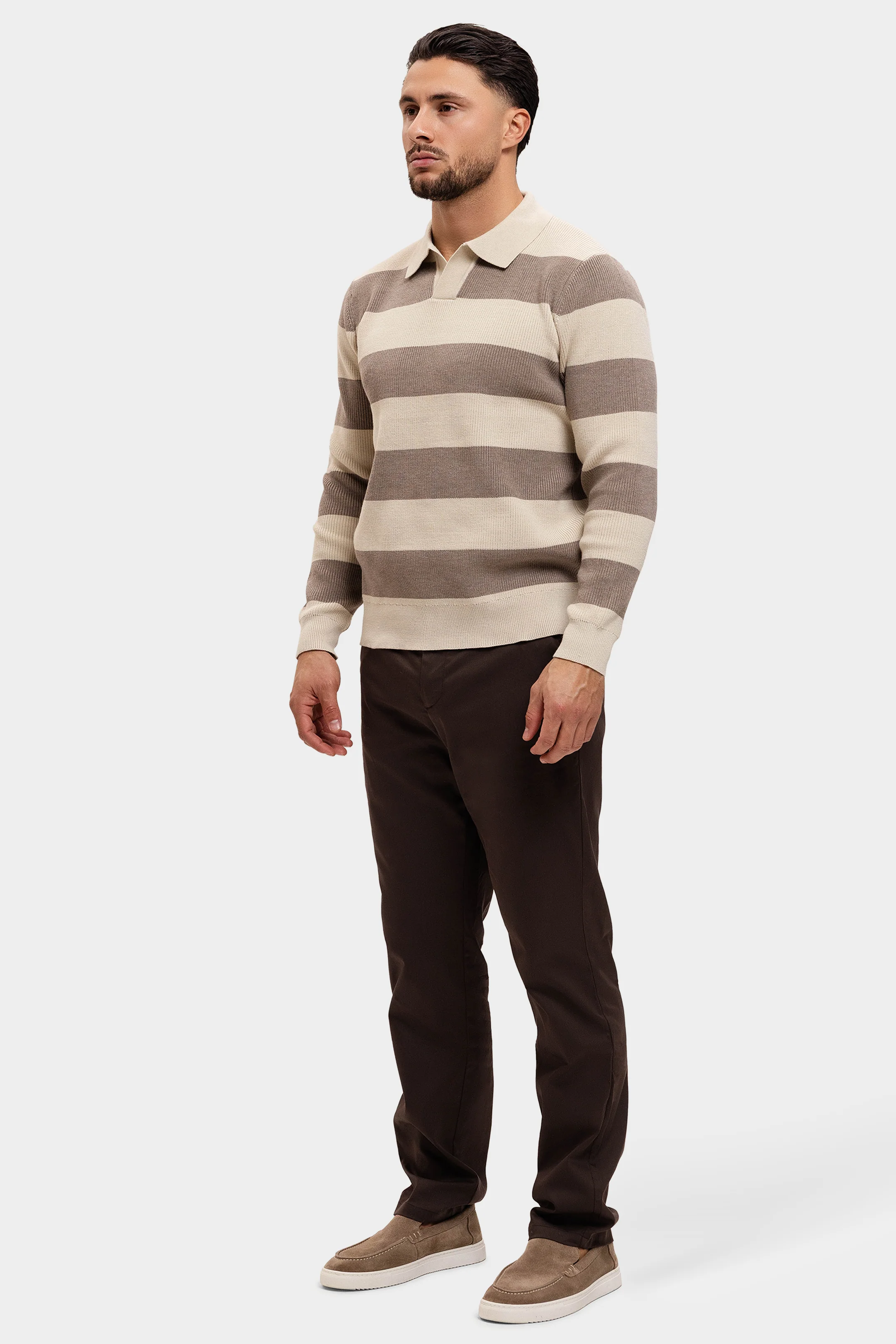 CORTEZ KNITTED POLO | BROWN CREME - Image 12
