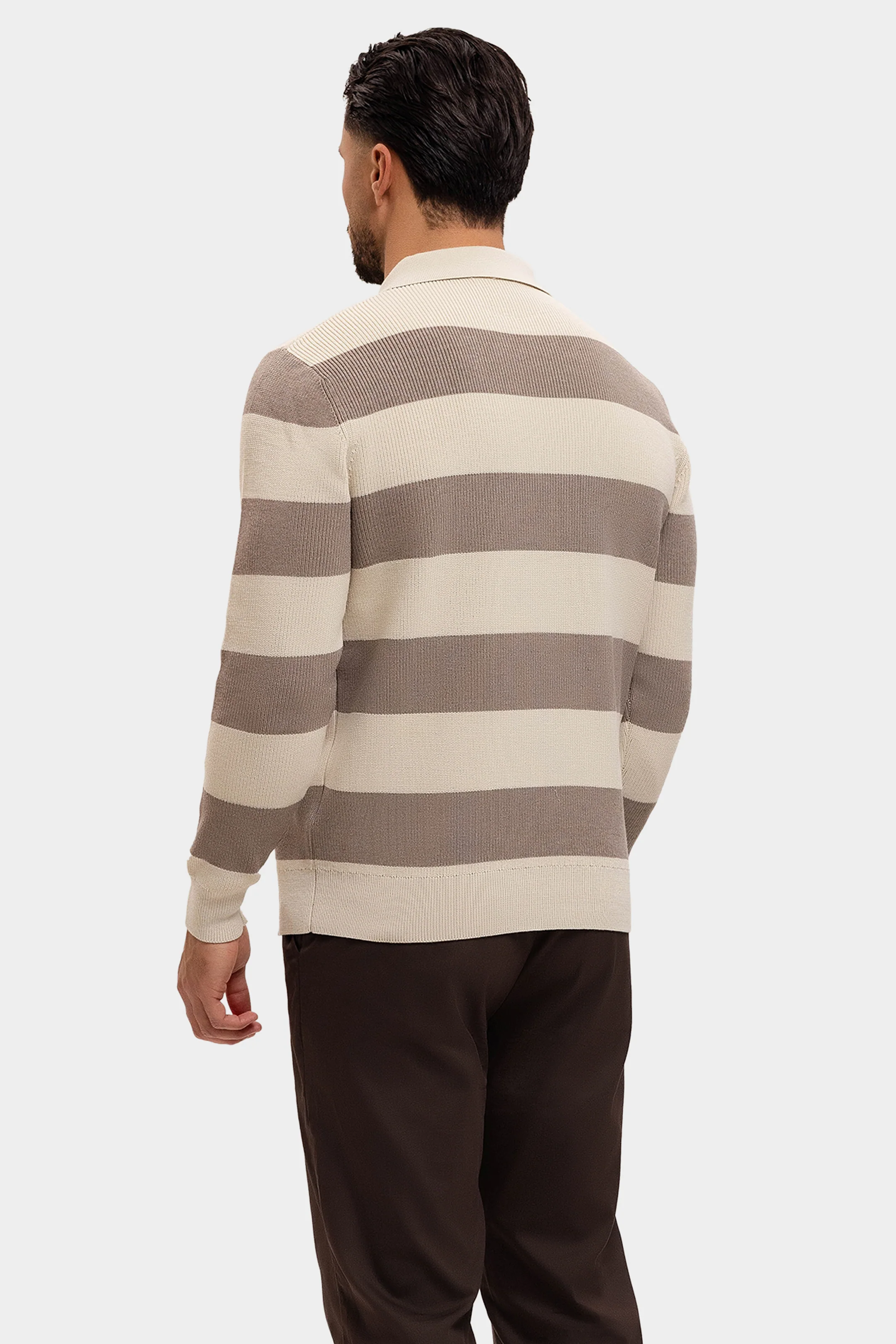 CORTEZ KNITTED POLO | BROWN CREME - Image 5