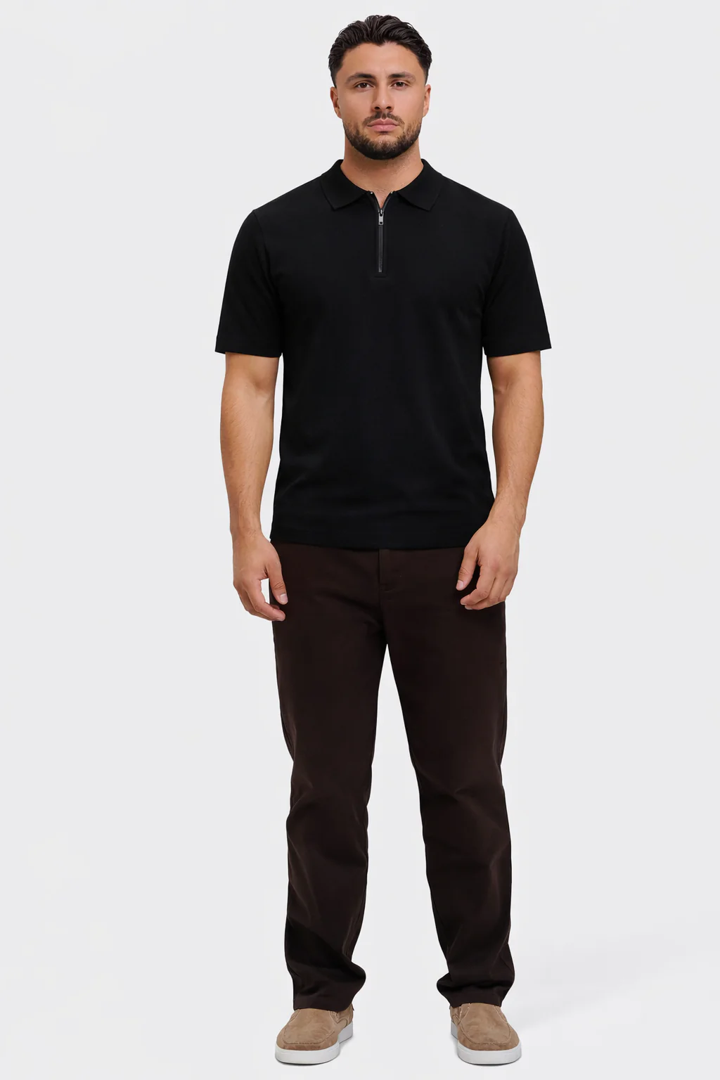 KNIT POLO | BLACK - Image 3