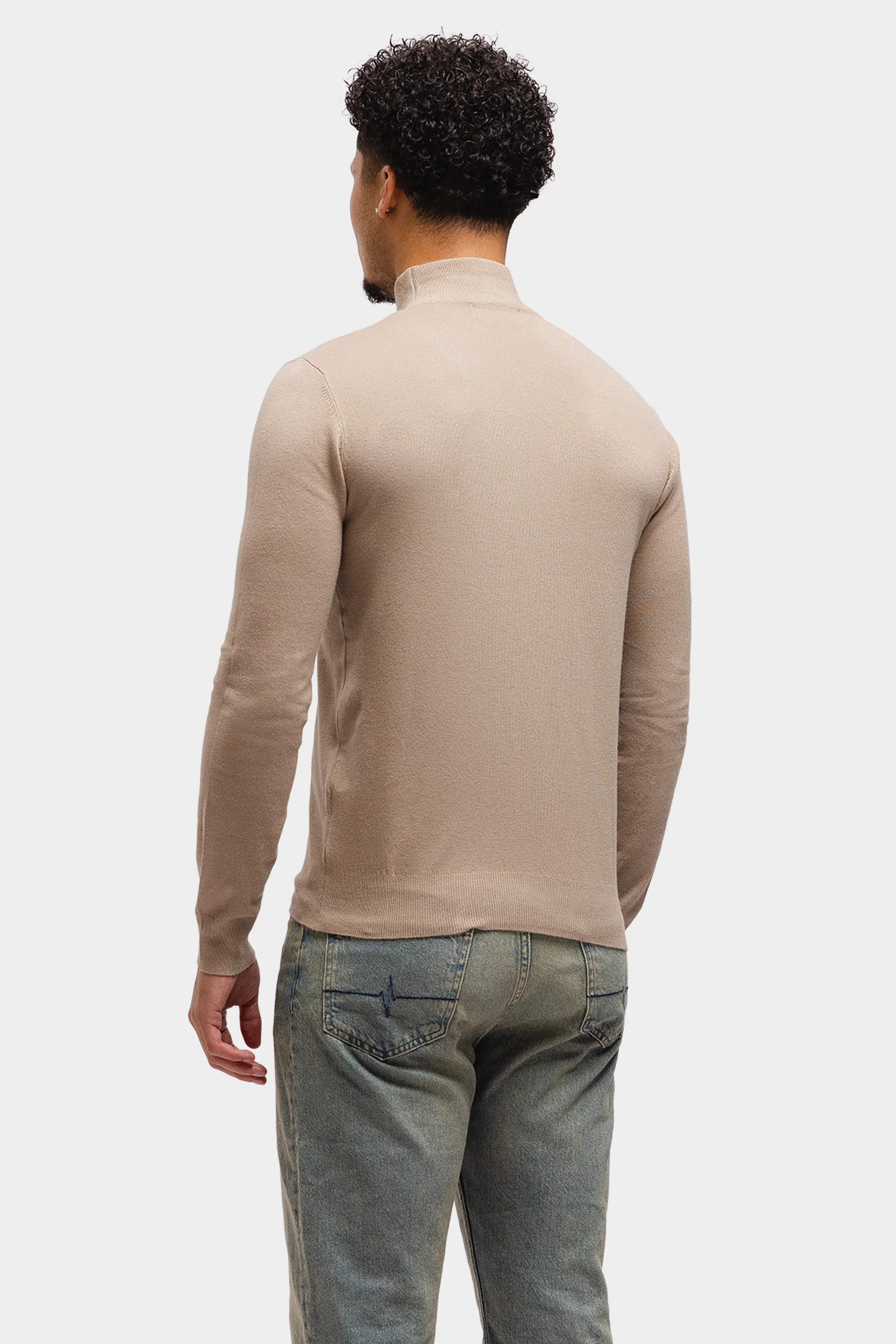 Knitted Turtleneck Taupe - Image 3