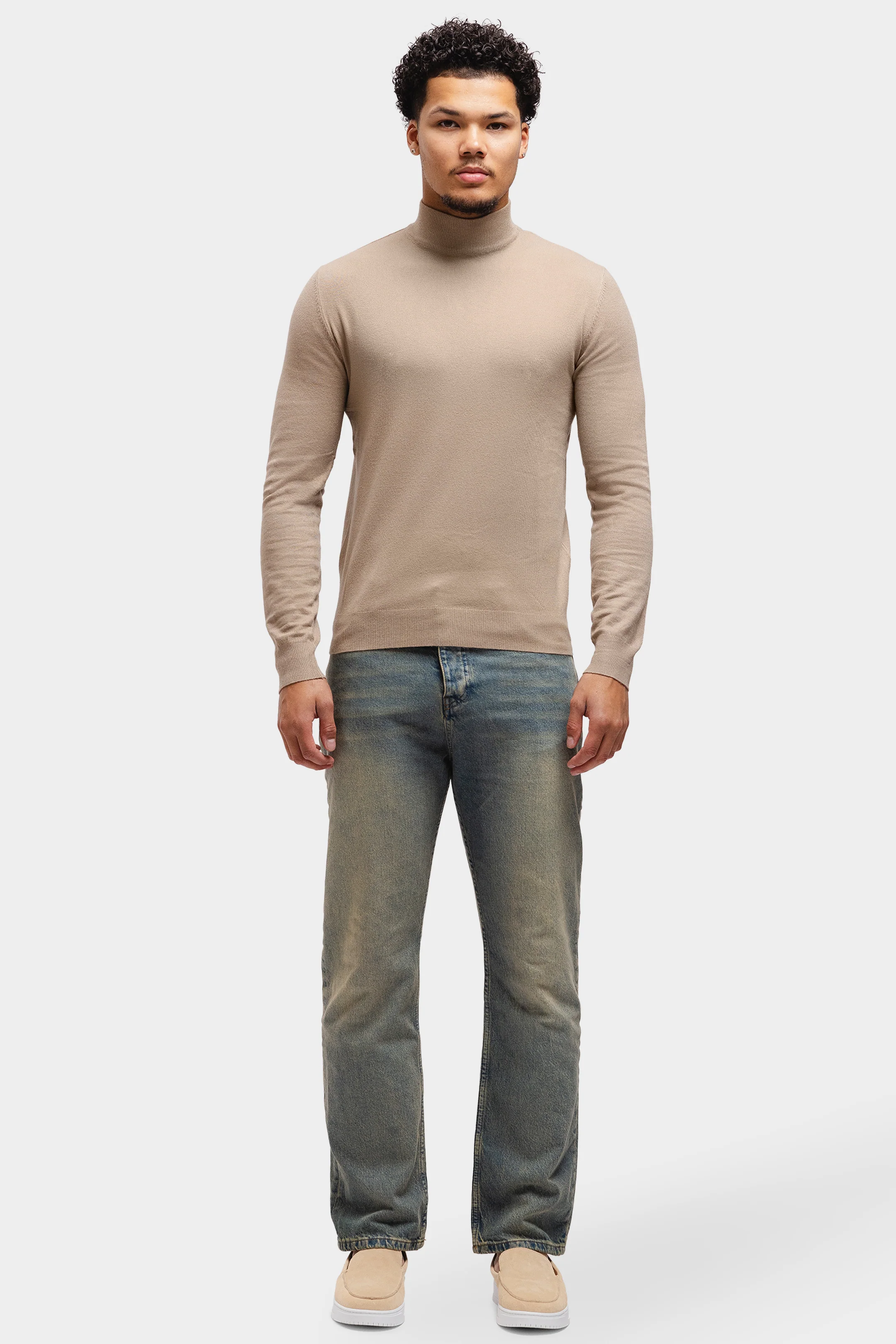 Knitted Turtleneck Taupe - Image 4