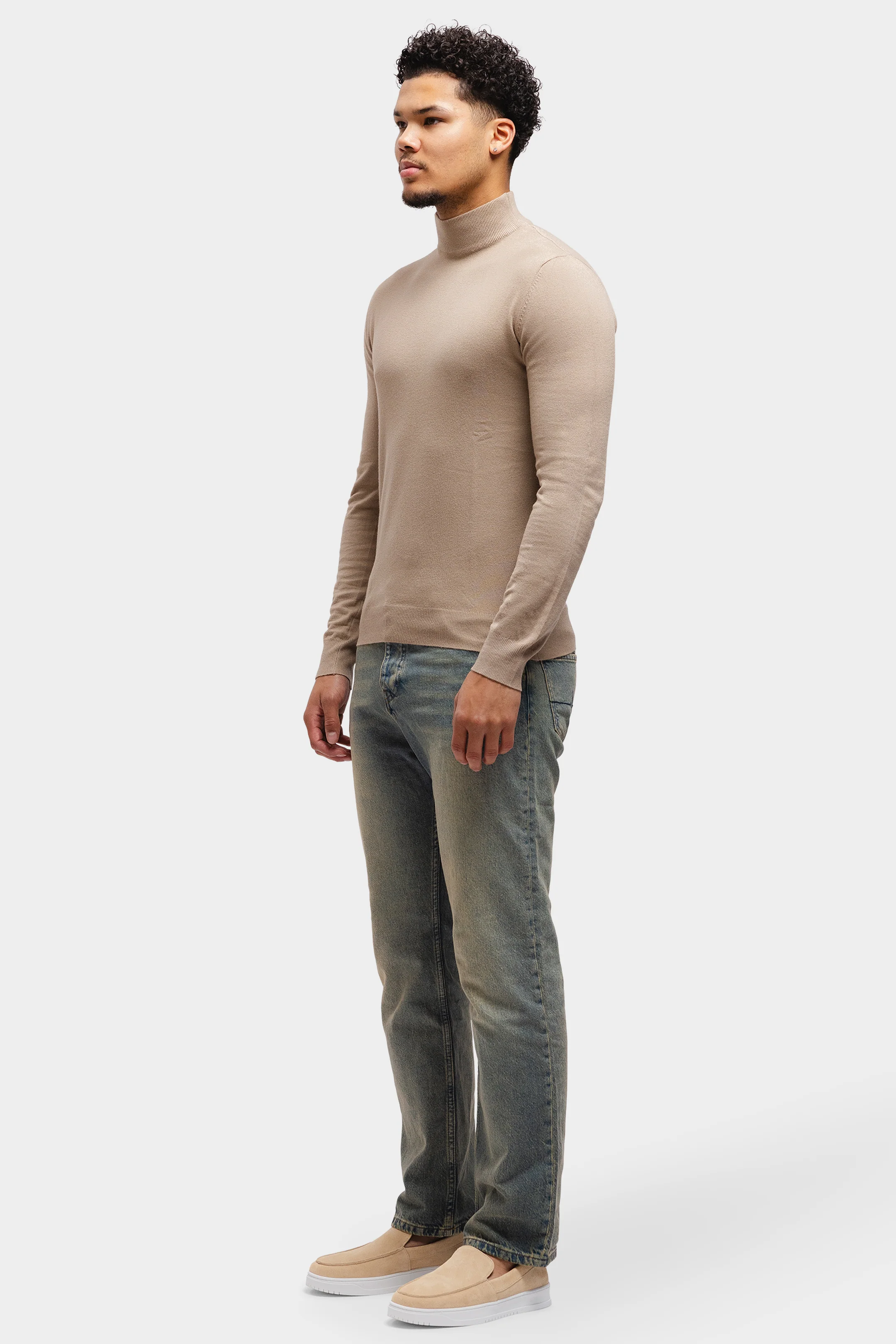 Knitted Turtleneck Taupe - Image 5