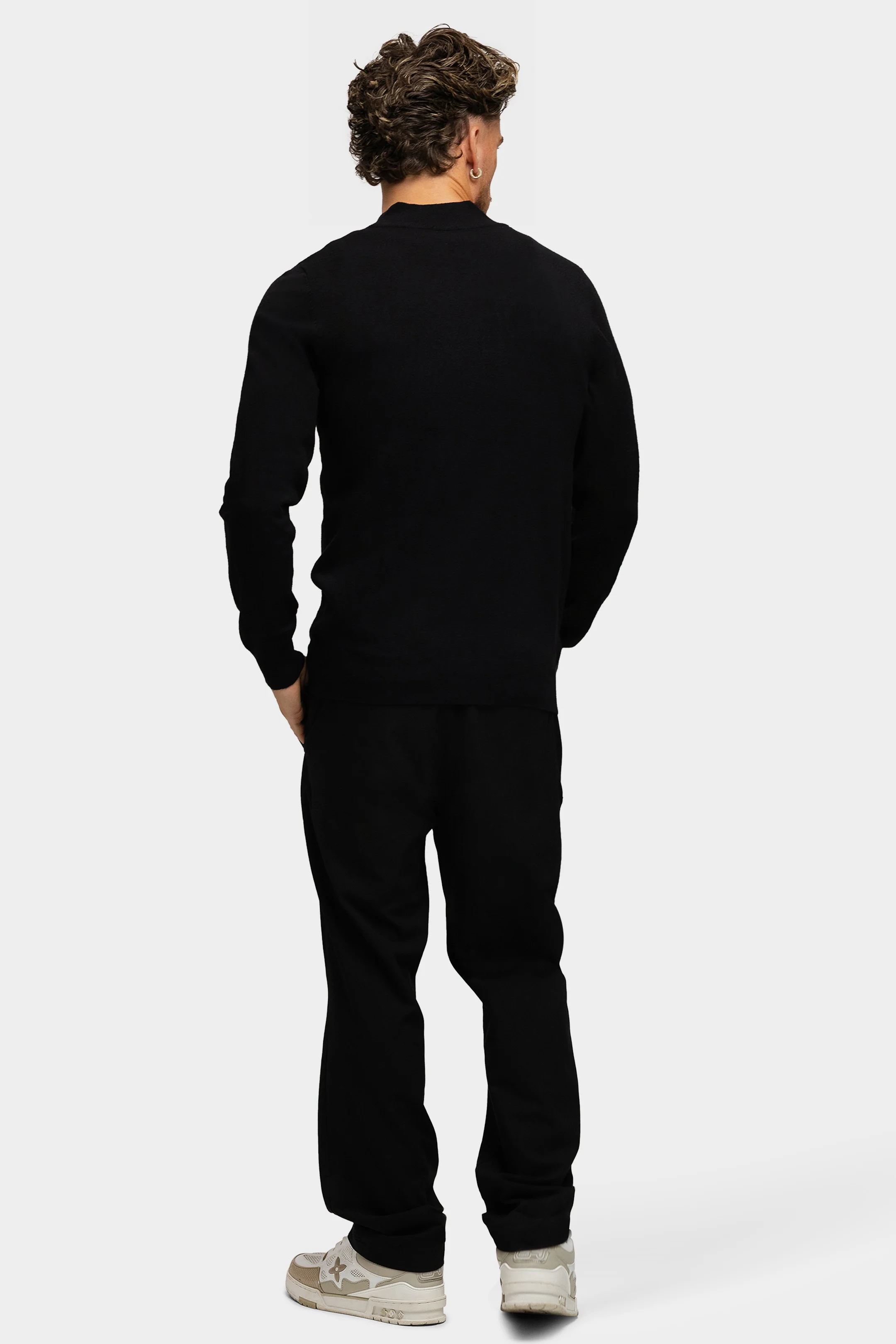 KNITTED ZIPPER VEST BLACK - Image 6