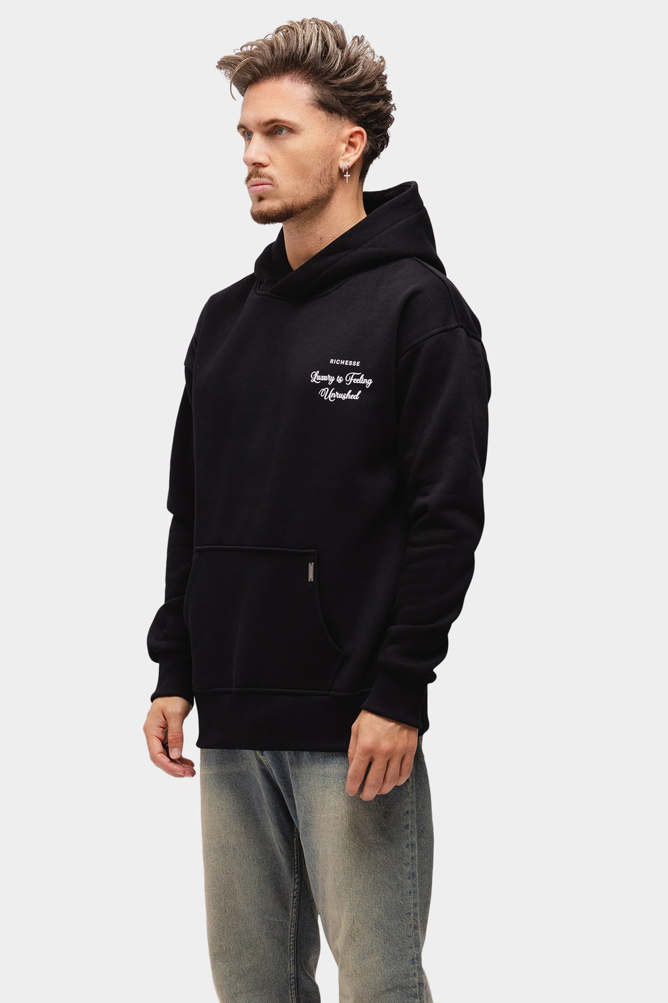 UNRUSHED HOODIE BLACK - Image 3