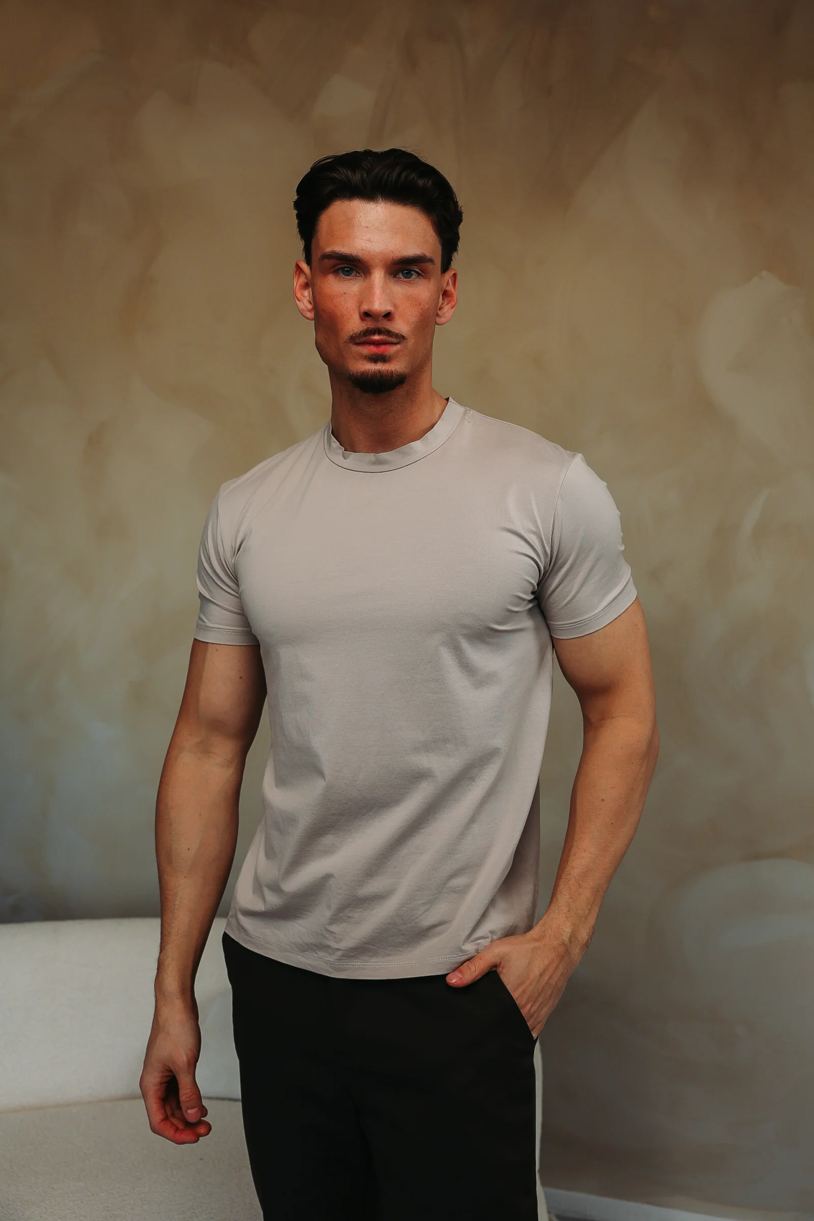 SHINY ESSENTIAL SHIRT BEIGE - Image 3