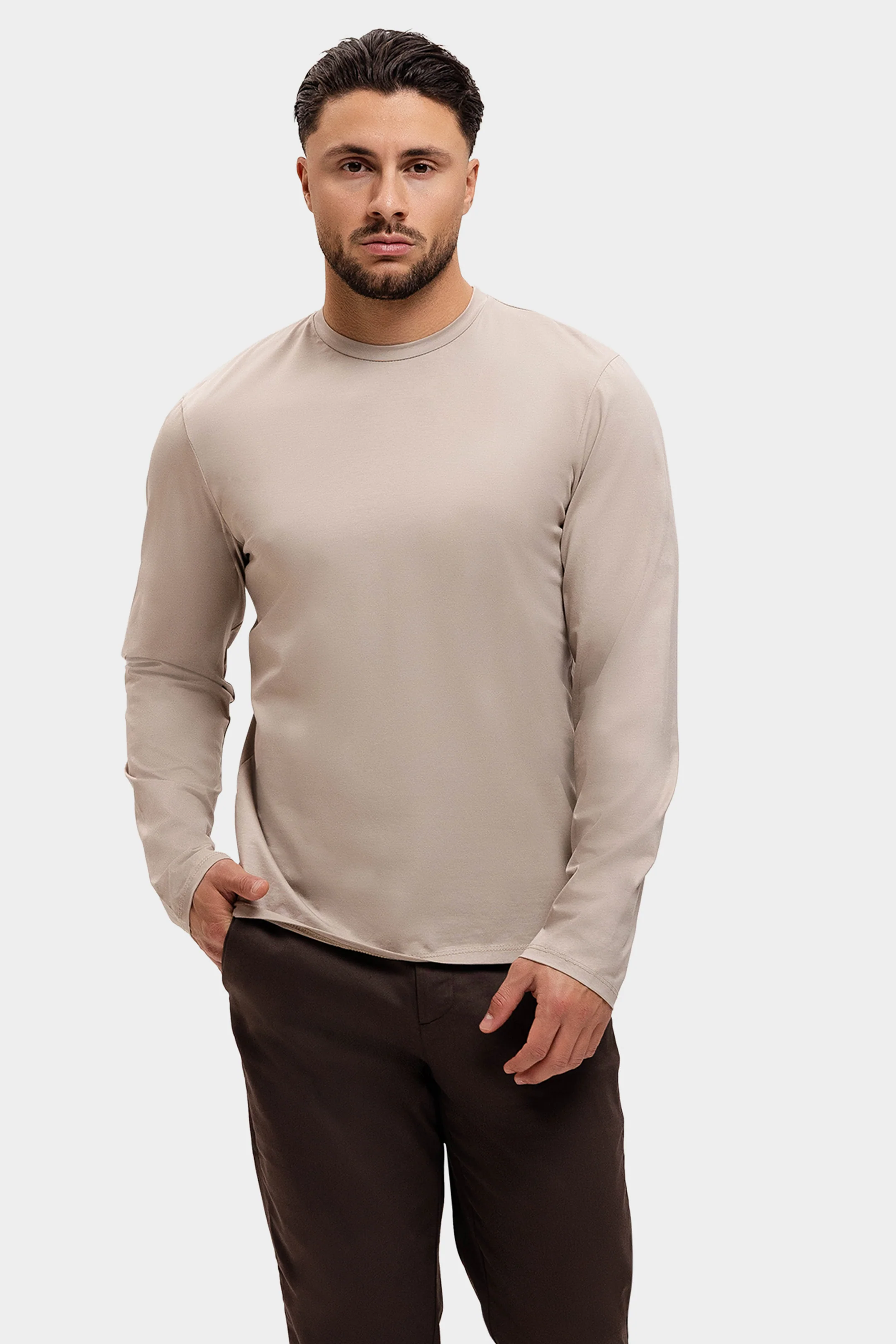SHINY ESSENTIAL LONGSLEEVE BEIGE - Image 2