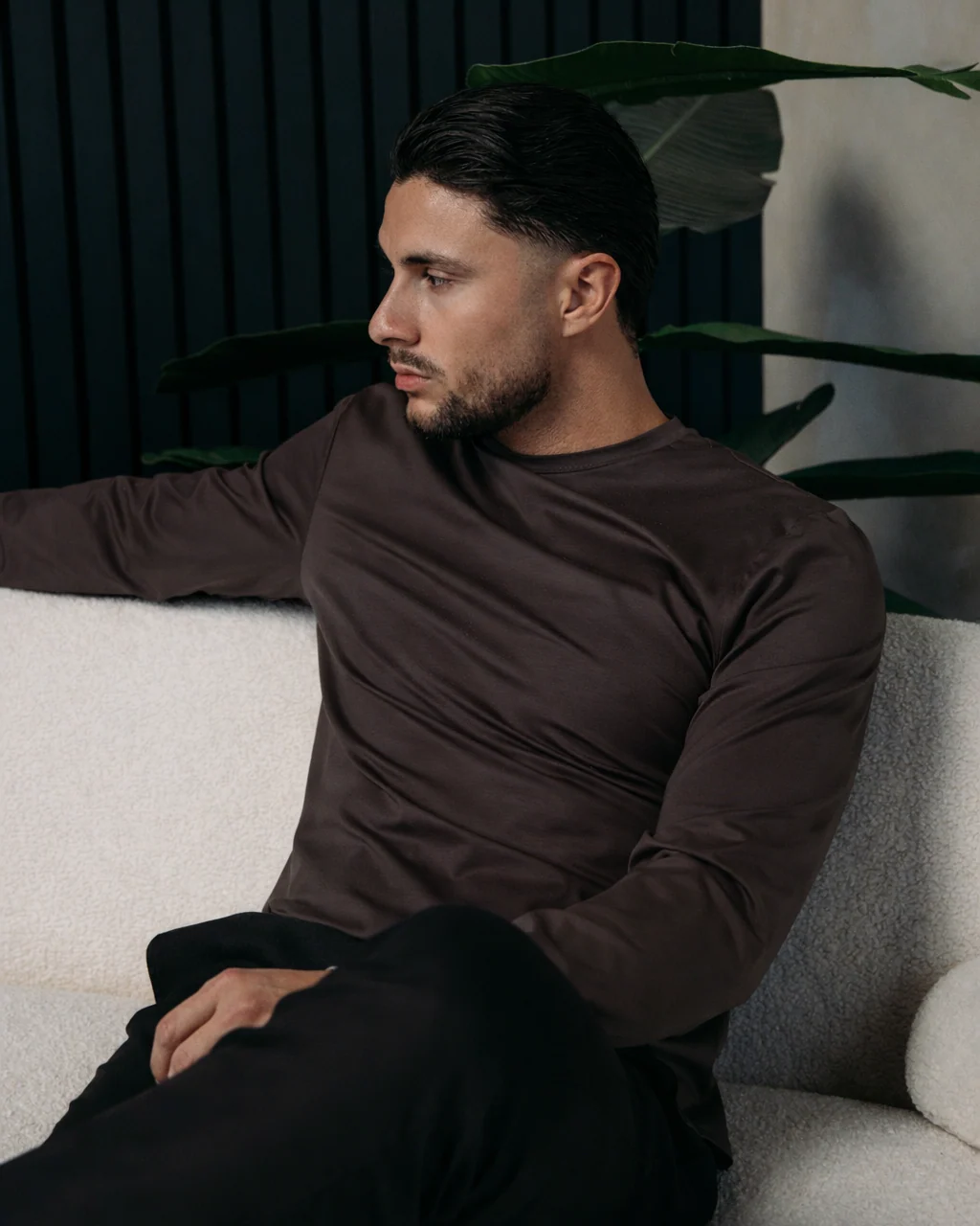 SHINY ESSENTIAL LONGSLEEVE DEEP BROWN
