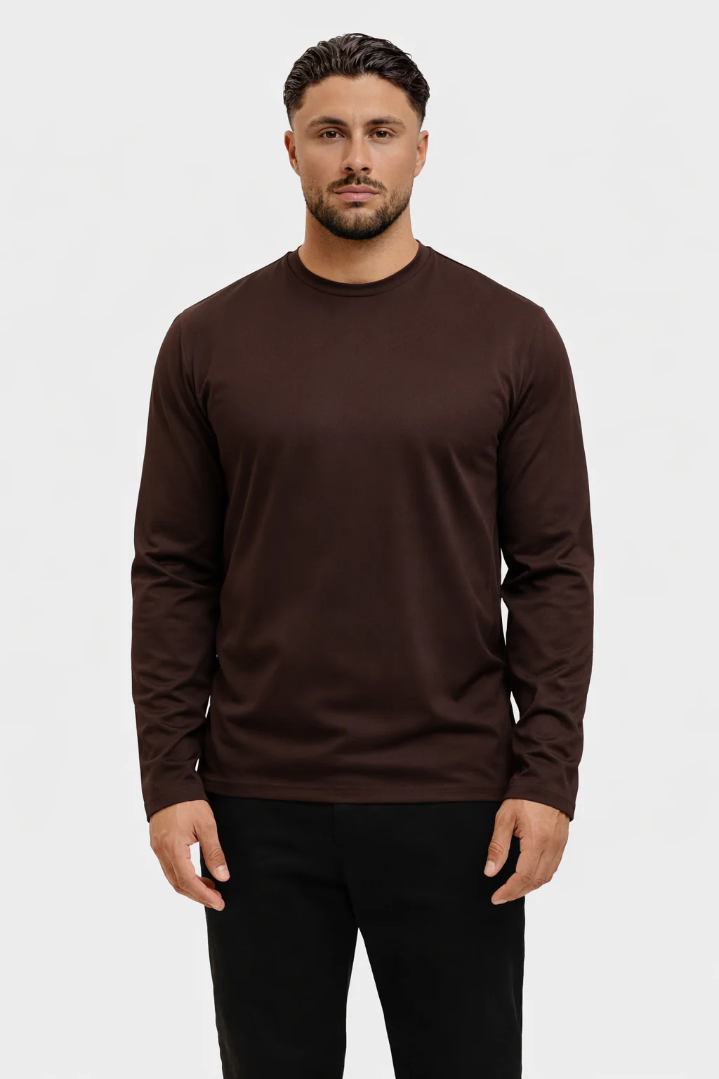 SHINY ESSENTIAL LONGSLEEVE DEEP BROWN - Image 2
