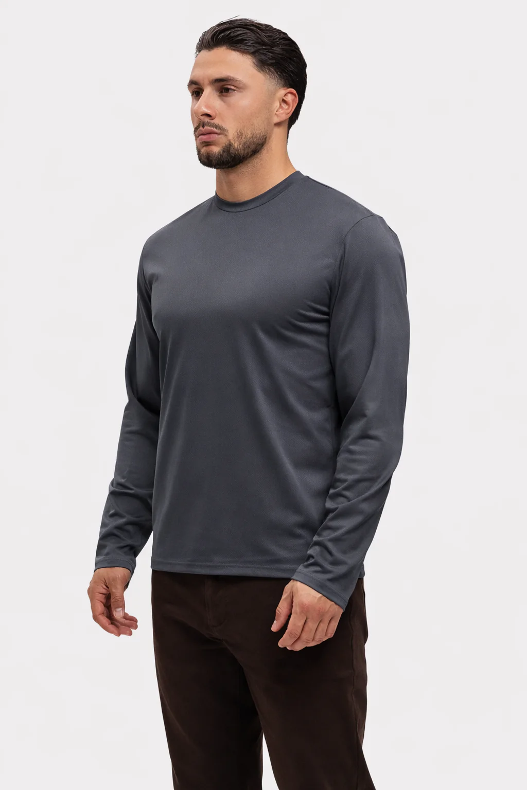 SHINY ESSENTIAL LONGSLEEVE GREY - Image 4