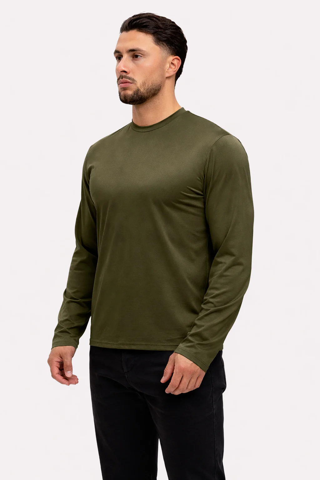 SHINY ESSENTIAL LONGSLEEVE MIDNIGHT OLIVE - Image 3