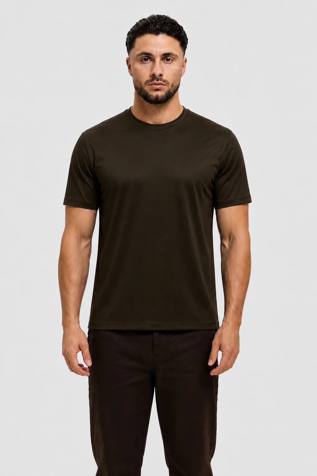 SHINY ESSENTIAL SHIRT DEEP BROWN - Image 2