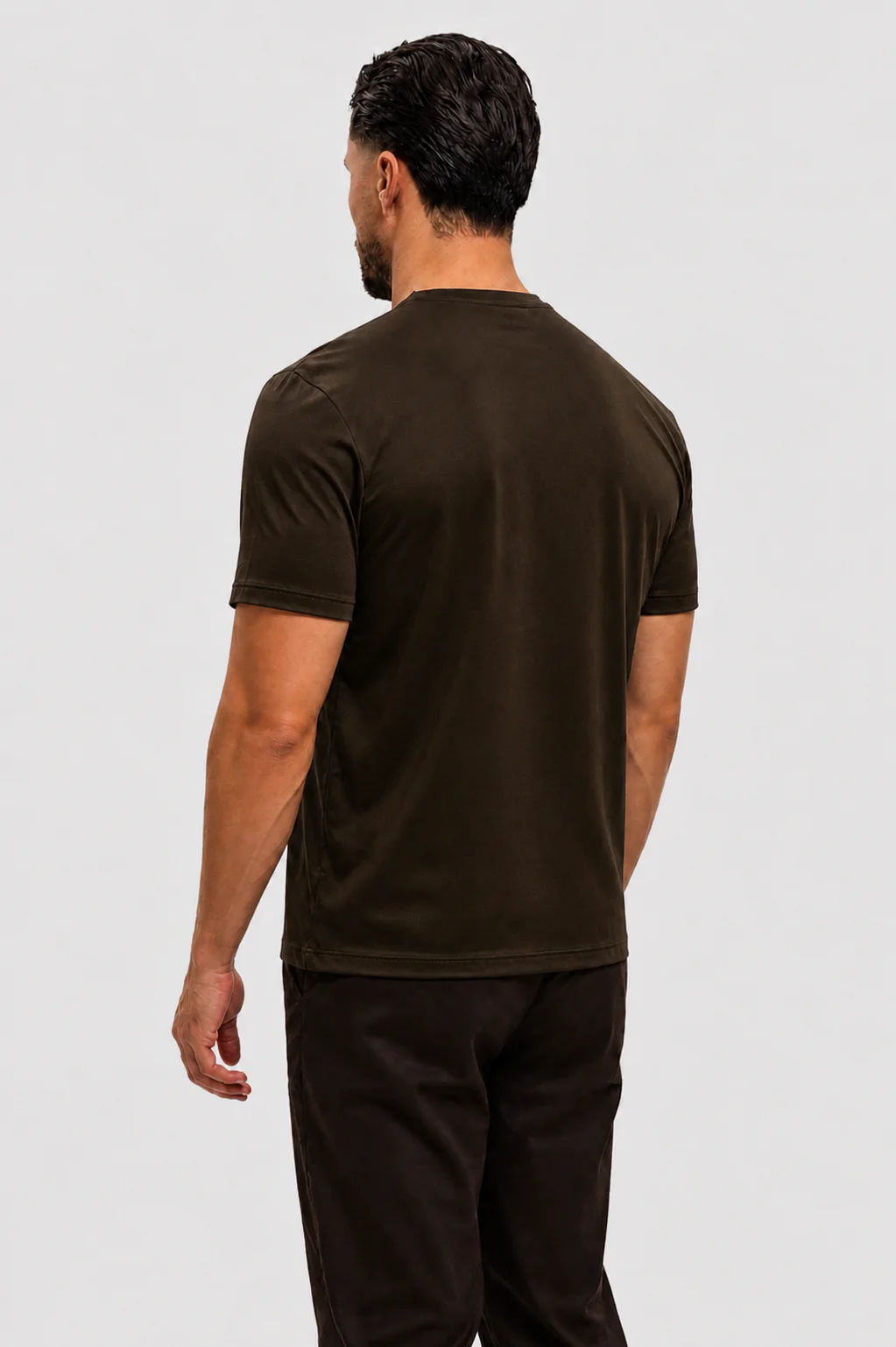SHINY ESSENTIAL SHIRT DEEP BROWN - Image 4